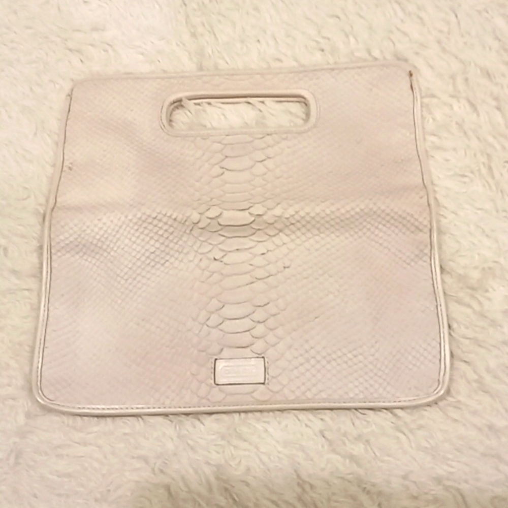 Coach Cream Snakeskin Clutch